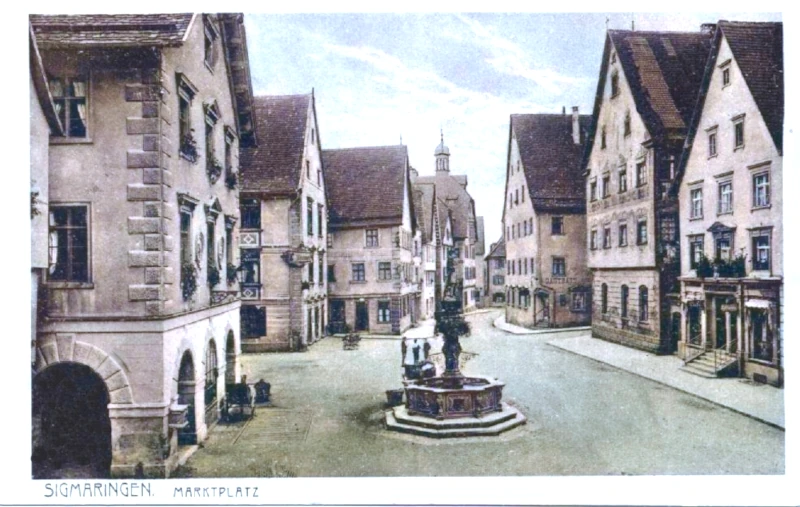 Sigmaringen_Marktplatz_um_1900_coloriert_800