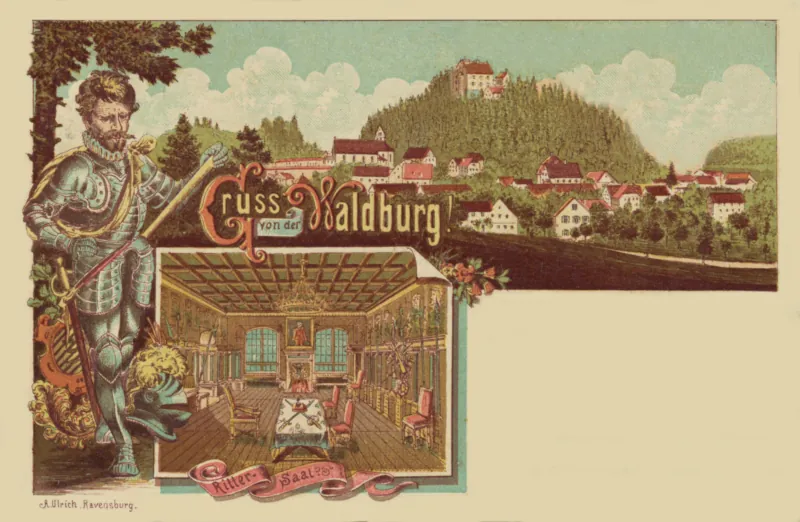 Gruss aus Waldburg um 1900, Ritterkarte