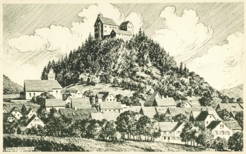 Schloss Waldburg, Karte von Eugen Felle, Isny, um 1910