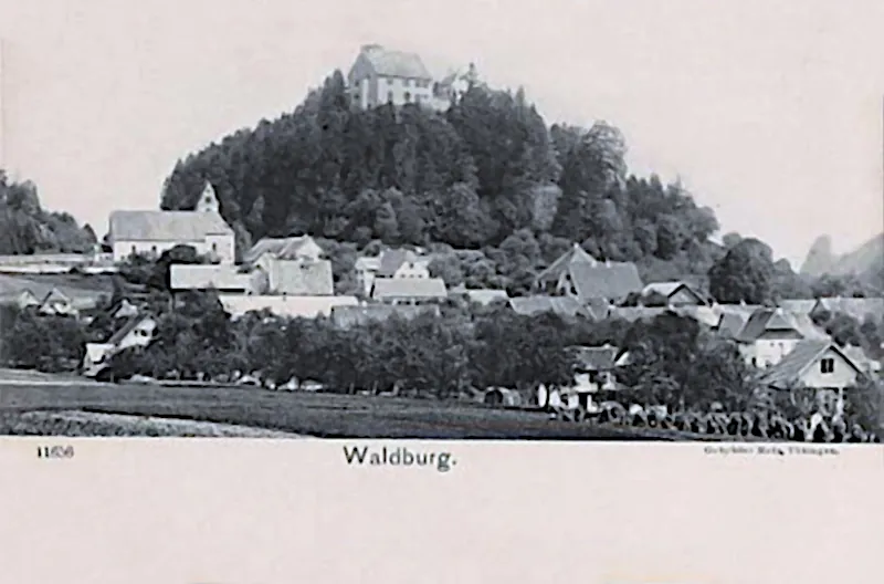 Waldburg, Gesamtansicht mit Kirche um 1900