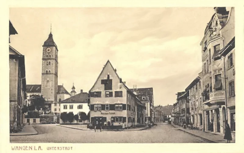 Wangen_Allgaeu_Nikolaus_Schaffi_in_der_Strasse_Unterstadt_1911_800