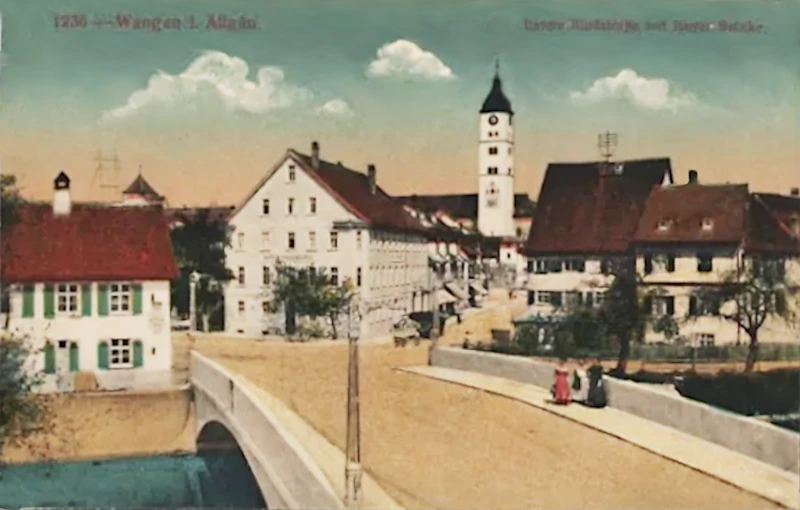 Wangen_im_Allgaeu_Unter_Bindstrasse_mit_Isnyer_Bruecke_1919_800