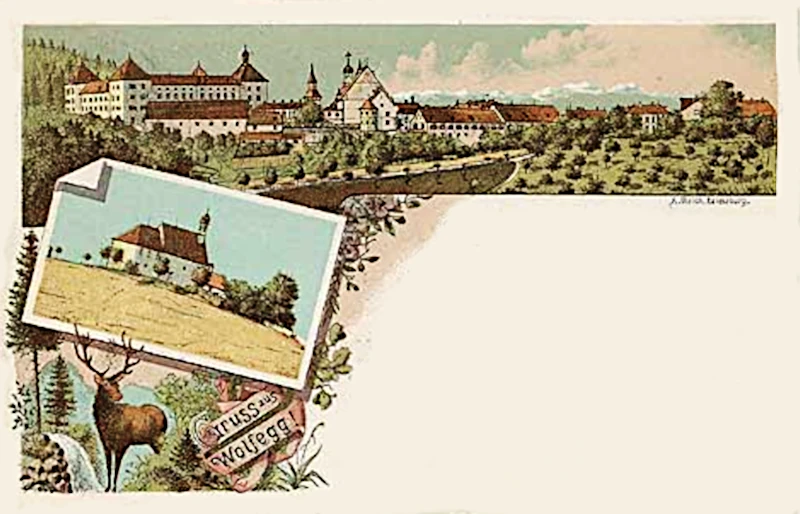 Gruss aus Wolfegg: Ort, Schloss und Kapelle um 1900