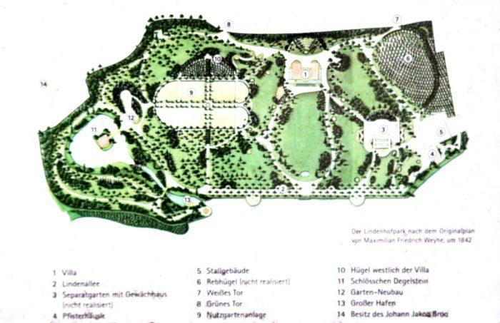 Plan vom Lindenhofpark