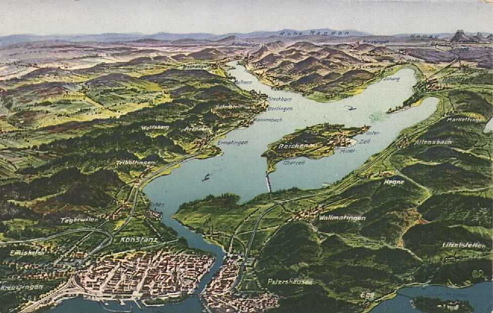 Insel Reichenau im Bodensee. Ansichtskarte um 1900
