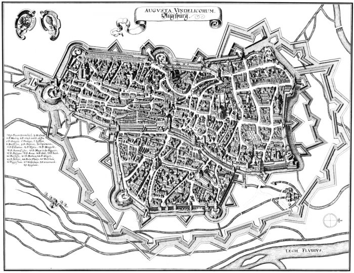 Augsburg 1643, Kupferstich von Merian