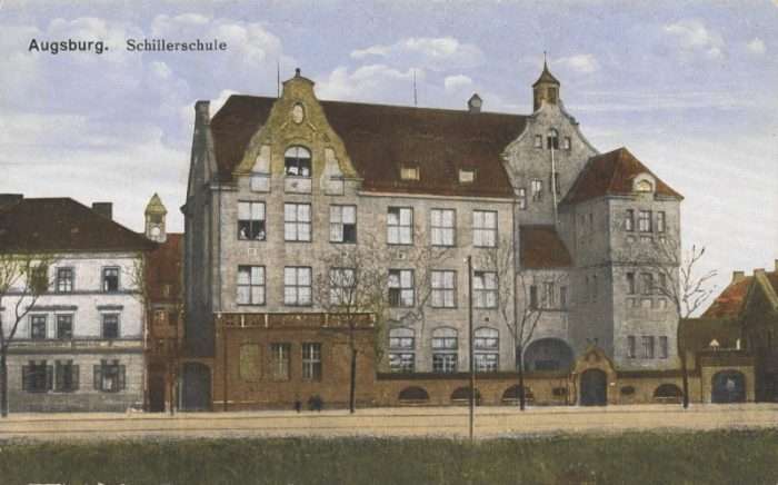 Augsburg Schillerschule, Postkarte um 1916