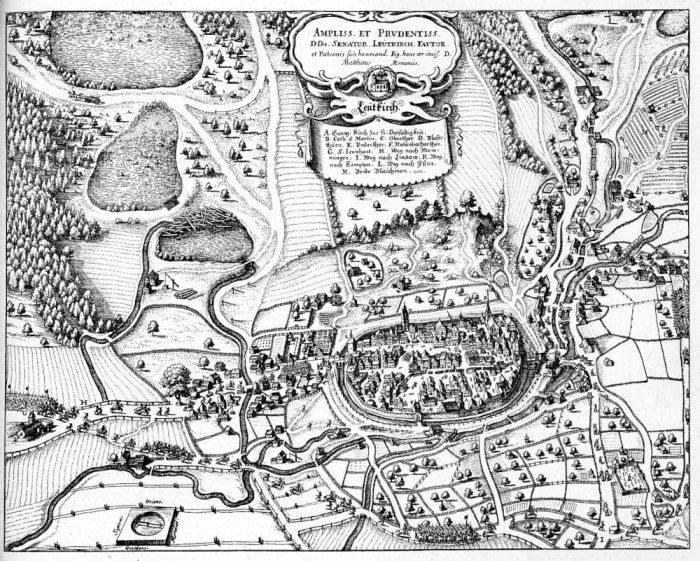 Leutkirch aus Merian Topografie Sueviae, S.159 von 1643