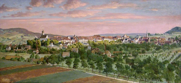 Gustav Rockholtz: Stadtansicht Stockach 1925 (Public domain)