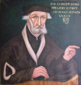 Der Memminger Prädikant Christoph Schappeler (1472–1551) . Ölbild 1551. Stadtbibliothek Vadiana St. Gallen.