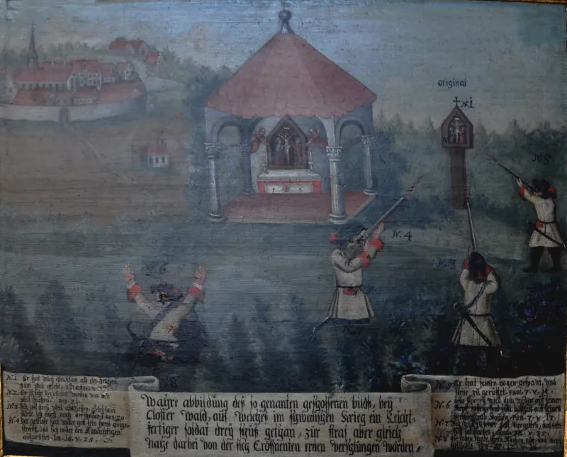 Geschossenes Bild beim Kloster Wald, Gemälde von 1690