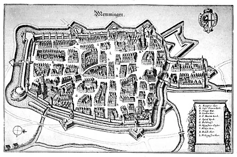 Memmingen, Stadtansicht aus dem 16 Jahrhundert
