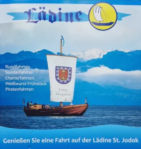 Plakat für Ausfahrten mit der Lädine am Landungssteg in Immenstaad, Foto W.Autenrieth 2026