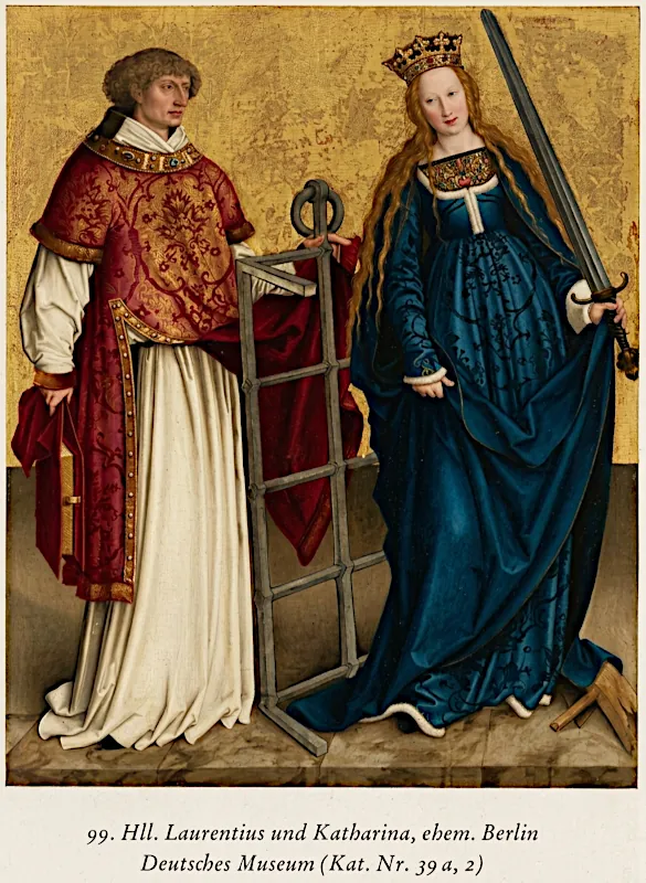 Strigel: Heiligentafel II, Laurentius und Katharina,. mit KI coloriert