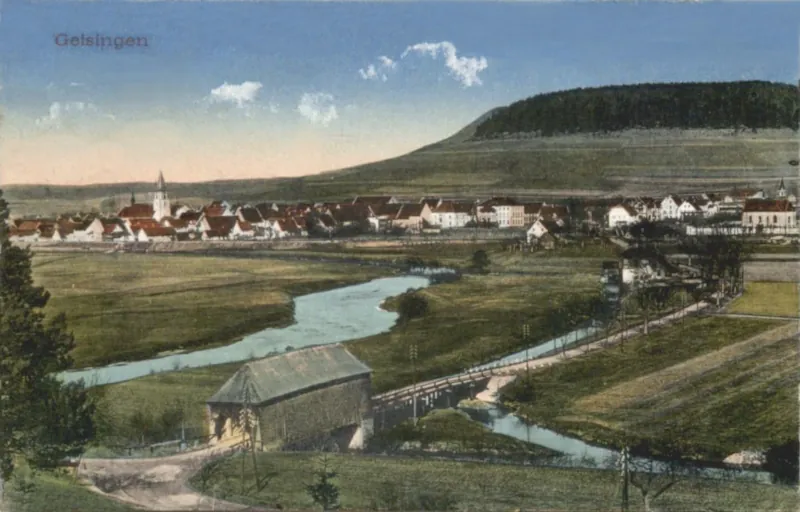 Ortsansicht von Geisingen, 1920