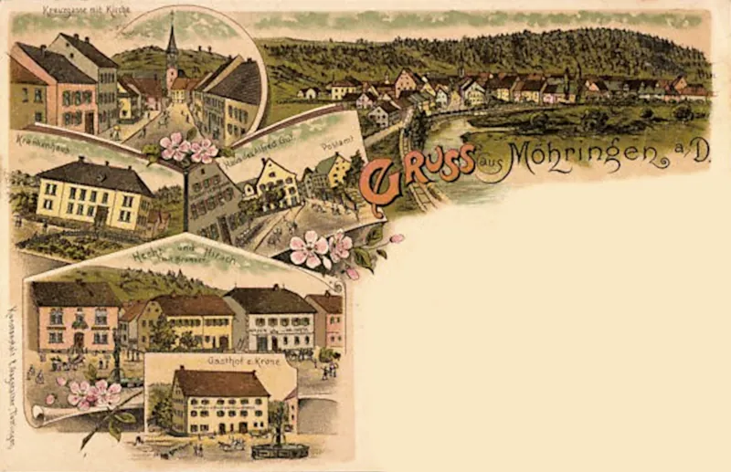 Möhringen an der Donau, AK Gruss aus Möhringen, 1897