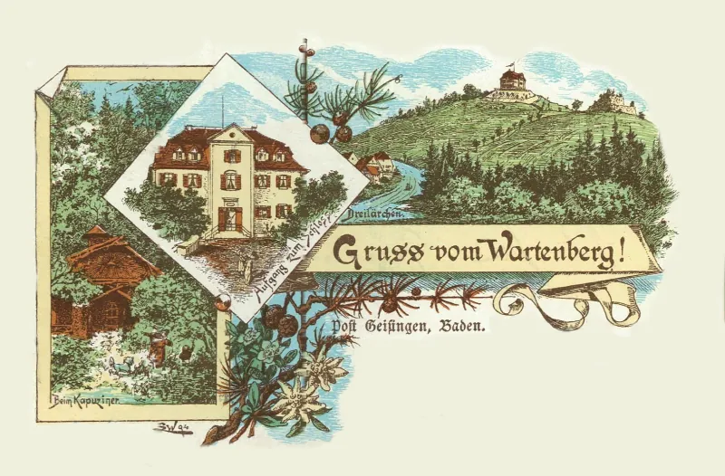 Gruß vom Wartenberg bei Geisingen, 1904
