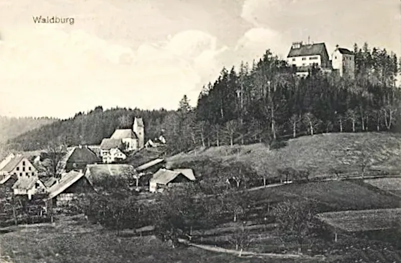 Ortsansicht von Waldburg, Ansichtskarte um 1923 - retuschiert