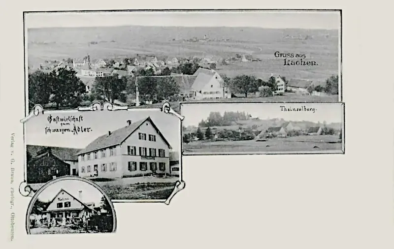 Lachen mit Theinselberg, Memmingerberg, Gastwirtschaft und Molkerei, 1903