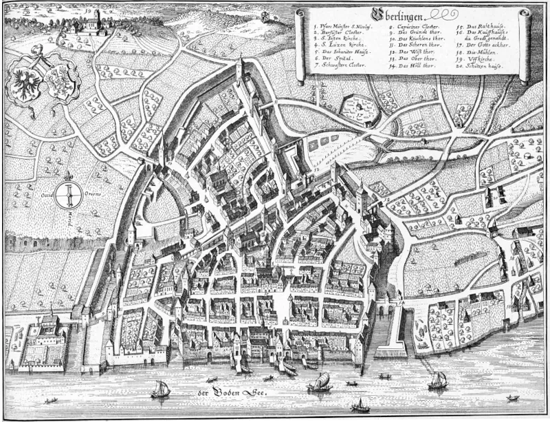 Merian Überlingen aus: Topographia Sueviae 1642