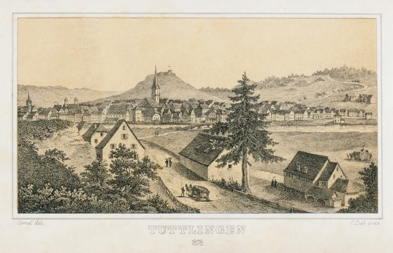 Hochzeitsitten zu Tuttlingen - Stahlstich von 1878