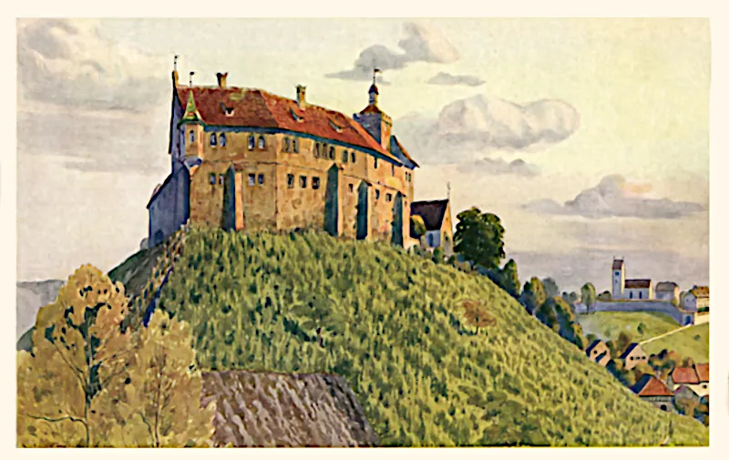 Ravensburg, Ansichtskarte von J. Marshall vor 1917 nach einer Vorlage um 1550/1600